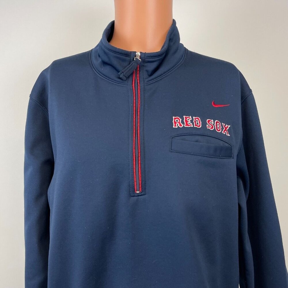 Nike Boston Red Sox Therma Pullover Jacket Mens Size M Blue MLB Baseball
